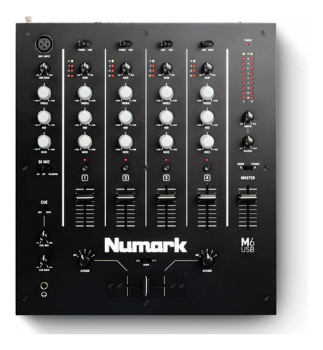 Numark M6usb Black Dj Mixer 4 Canales Envio Full