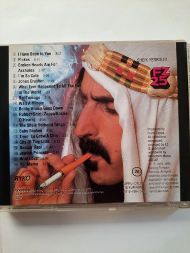 Frank Zappa - Sheik Yerbouti Cd Made In Usa (Usado)