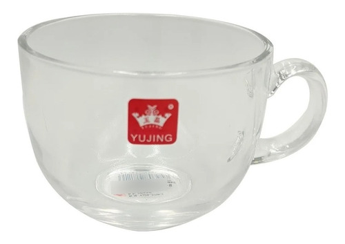 Taza Tazon Jarro Mug De Vidrio Con Asa 450 Ml Sopa Cafe