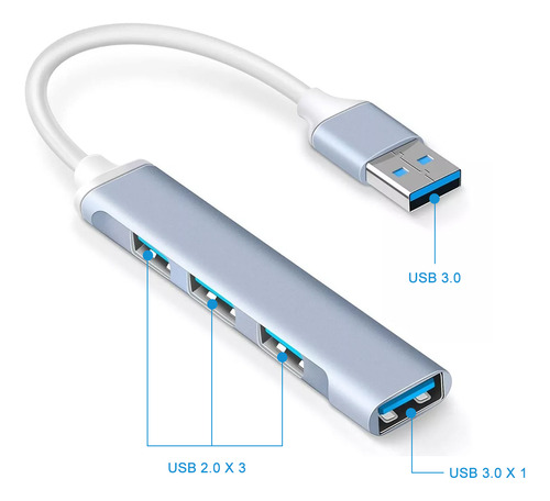 Adaptador Usb Multipuerto Usb 4 Puerto Usb 3.0 Hub Usb Para Laptop Pc Y Computadoras Accesorios Para Laptop