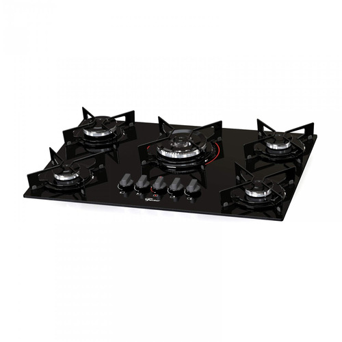 Cooktop 5 Bocas A Gás Tripla Chama Fit Line Fischer Hc