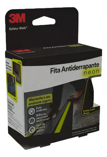 3M Fita Antiderrapante Escada 50mm 20m neon