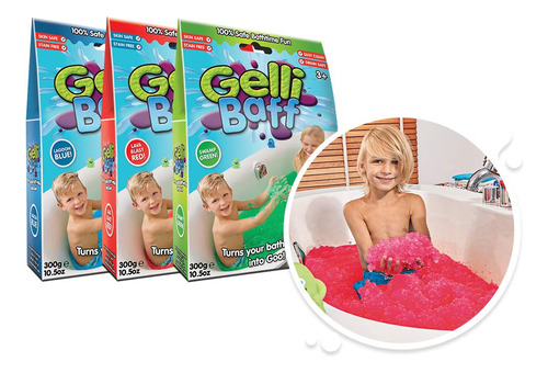 Zimpli Kids Paquete De 3 Unidades Gelli Baff, Azul, Rojo Y V