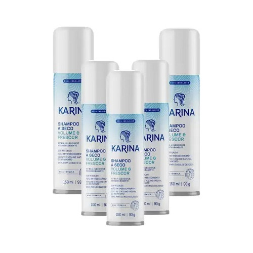 Kit 6 Shampoo A Seco Karina Volume Frescor Capilar 150ml