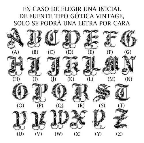 Imagen 5 de 7 de Collar Circulo Dije Inicial Gótica Grabado Láser 1018
