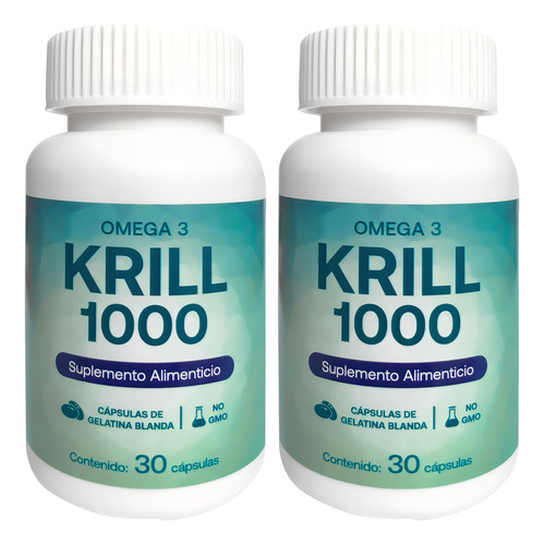 Omega 3 Krill 1000 Padn 30 Cápsulas 2 Pack Sabor Sin Sabor