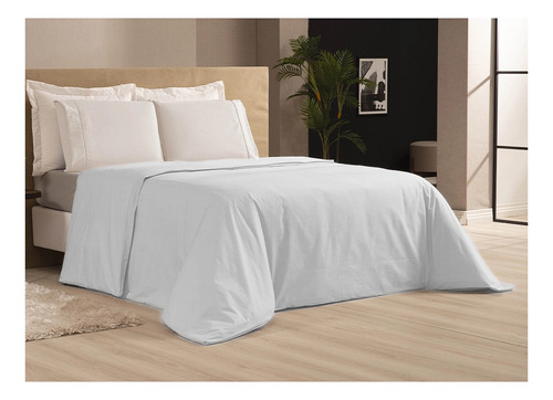 Capa De Edredom Casal Duvet Zíper 2,20 X 2,40 400 Fios Luxo Cor Branco