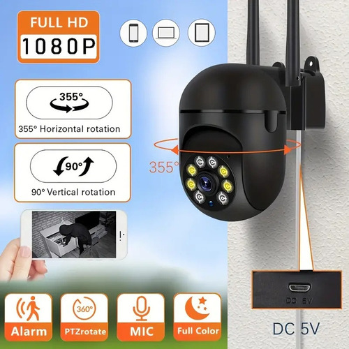 Cámara Exterior 5g Hd 1080p Wifi Ip Ptz Infrarrojos 360º