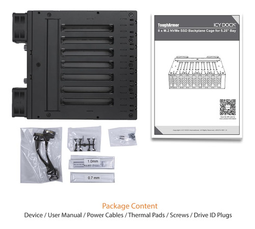 Icy Dock 8 Bay M.2 Nvme Ssd Pcie 4.0 Mobile Rack Enclosure