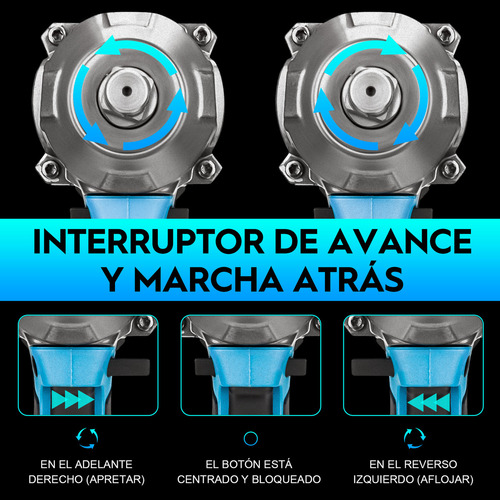 1200nm Llave De Impacto Inalámbrica Sin Escobillas 4ah GISAM W3757 Color Azul