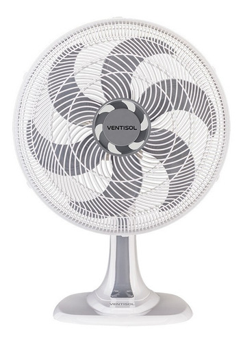 Ventilador De Mesa 30 Cm Blanco, Helice Gris-ventisol