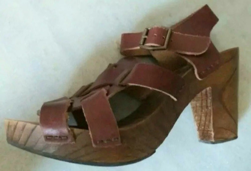 Sandalias Zara 36 En Cuero Como Nuevo Tipo Zueco Cataleya 