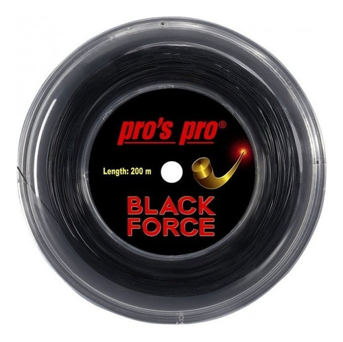 Imagen 1 de 1 de Rollo Cuerda Tenis Prospro Black Force 1.24/ 1.29 Germany