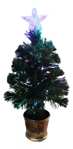 Arvore Natal Fibra Com Estrellinhas 60cm Led Rgb 8 Funçao