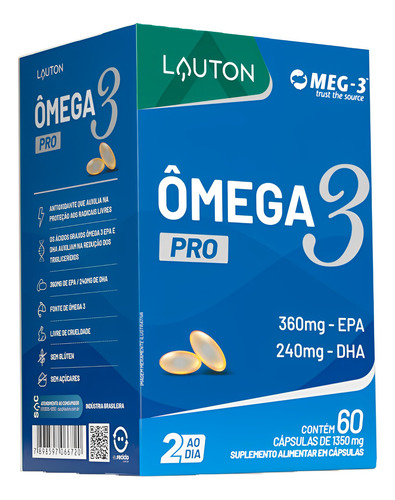 Omega 3 Pró Lauton Óleo Peixe Epa/dha 60cáp