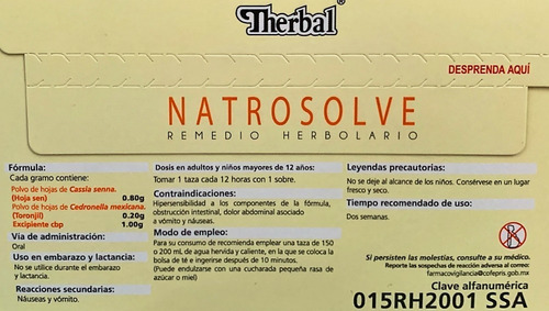Te Natrosolve 25 Sobres Therbal Estreñimiento Envio Full