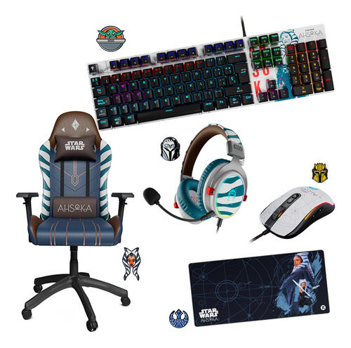 Silla+teclado Mecanico+auricular+mouse+pad Xxl Ahsoka Tano