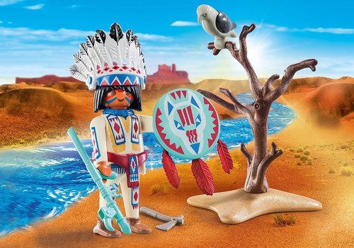Figura Armable Playmobil Special Plus Jefe Nativo Americano Cantidad de piezas 6