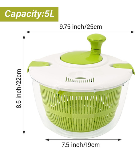 Deshidratador De Vegetales Y Ensaladas De 5 Qt Con Spinner D