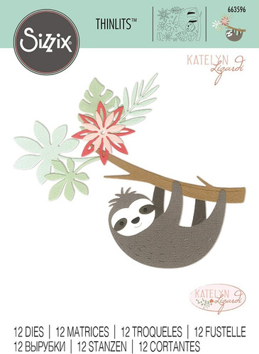 Scrapbook Suaje Corte Papel Oso Perezoso Rama Kit 12 Pzas Color Plateado