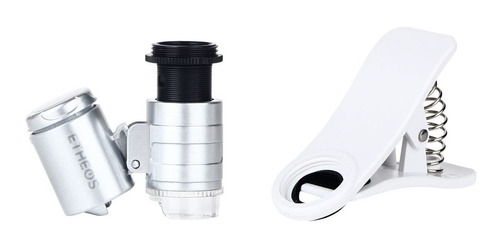 Lupa Microscopio 60x Para Celular O Tablet Clip + Luz Led