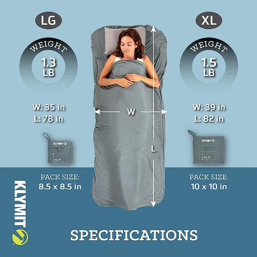 Klymit Nest Sleeping Bag Liner, Warm Weather Sleeping Bag In