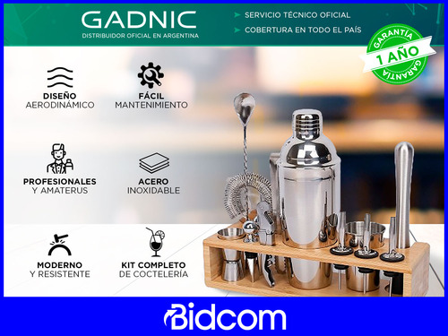 Kit Barman Profesional Cocteleria Bebidas Acero Inoxidable