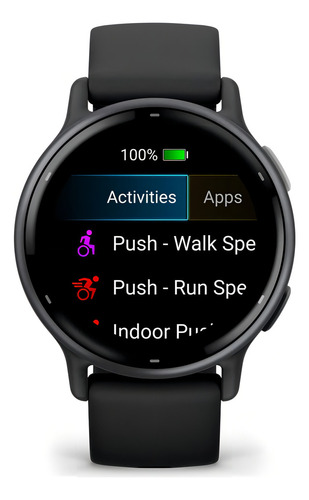 Relógio Garmin Vívoactive 5 Slate Aluminum Black Caixa Preto Pulseira Preto Bisel Preto