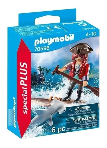 Playmobil Special Plus Pirata Con Balsa Y Tiburon 70598 