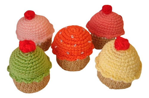 Cupcake Tejido Crochet Amigurumi Souvenir