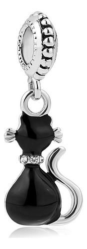 Lovelyjewelry Black Cat Animal Dangle Charm Beads For Charms