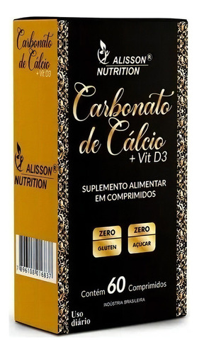 Carbonato De Cálcio 500mg Vitamina D 60cp Alisson Nutrition