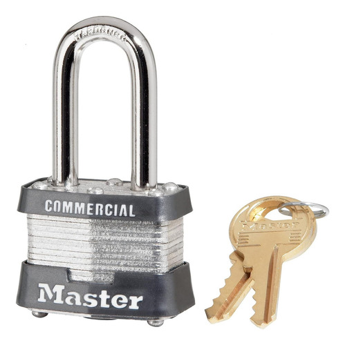 Candado Master Lock Con Llave P/ Exteriores 3kalf Color Plateado
