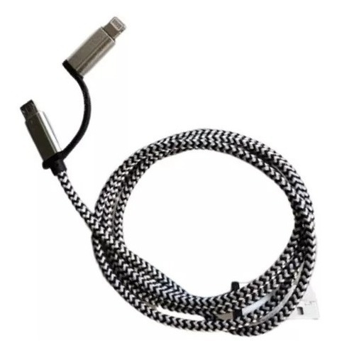 Cable De Carga Rápida Smartphone 2 En 1 Gris Pack X10u