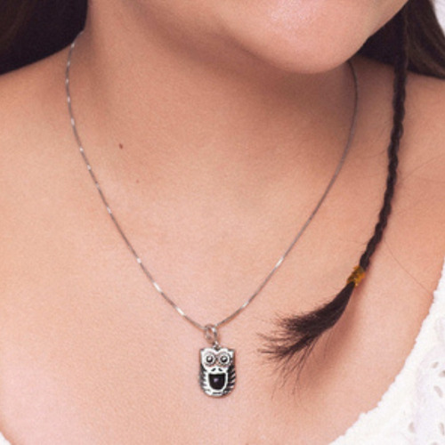 Pingente Para Colar Ou Pulseira Coruja Hematita Mimos Da Mia