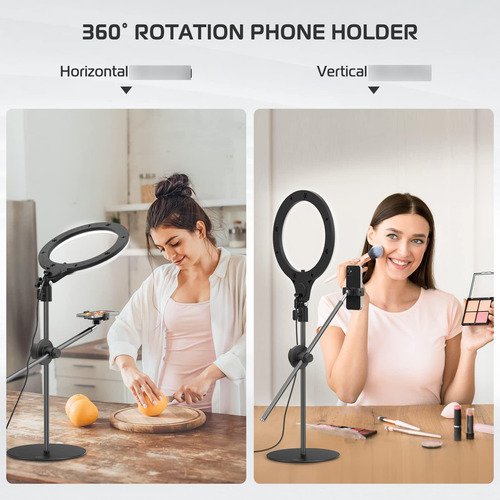 Soporte Para Teléfono Con Anillo De Luz De 10 Pulgadas Color