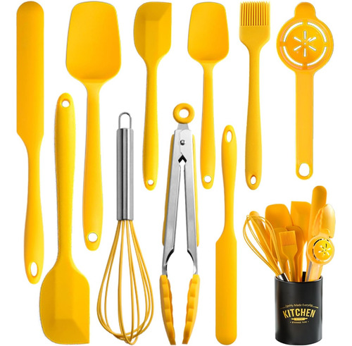 Juego De 11 Espátulas De Silicona Para Cocina Con Soporte De