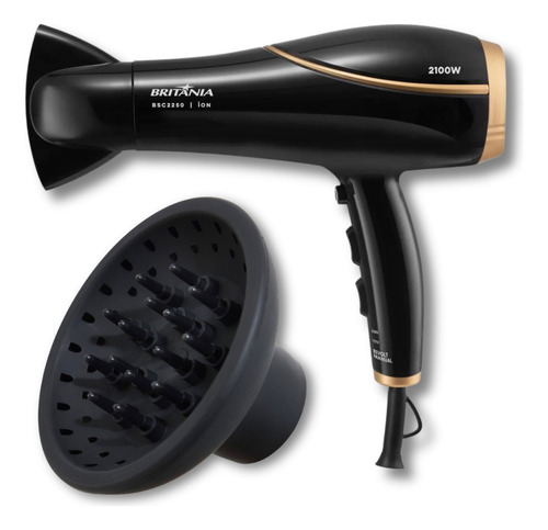 Secador Bivolt Profissional Britânia 2100w Bsc2250 E Difusor