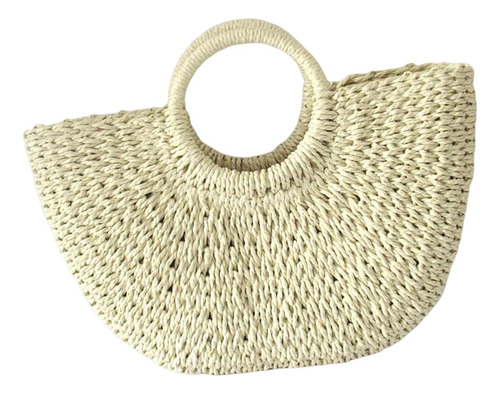 Elegante Bolso De Mano De Paja, Bolsos De Playa Informales,