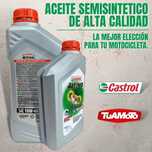Aceite Moto Actevo 4t 10w-40 Part Syn 1lt Castrol