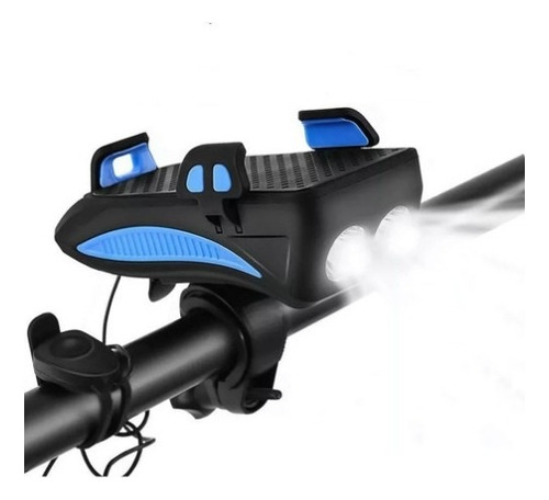4 Em 1 Farol Bicicleta Suporte Celular Power Bank Buzina