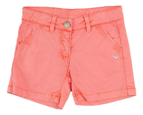 Short Para Beba Gabardina Marca Ferrioni Color Coral