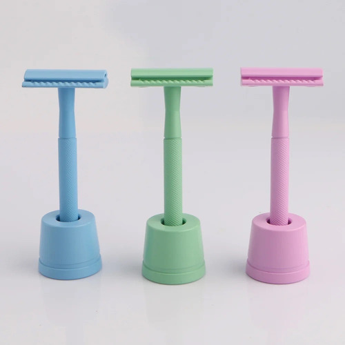 Afeitadora Unisex Verde Con Base + 5 Hojas - Cero Plástico