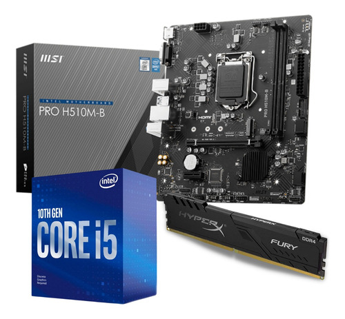 Kit I5 10ª Geração C/ Vídeo Integrado, 16gb Ddr4, Cooler Rgb