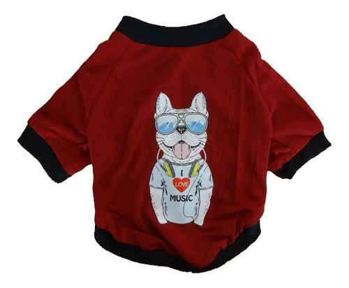 Polera Estampada Para Mascotas Talla L 36 X 24 Cm