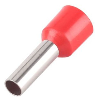 100 Terminales De Tubo Para Punta De Cable 6mm² Rojo Trisol