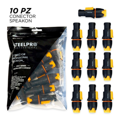 Imagen 3 de 4 de 10 Conectores De Audio De 4 Polos Speakon - Steelpro