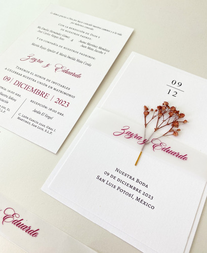 Invitaciones Boda Minimalista Floral