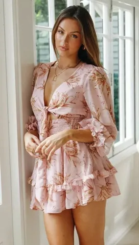 Vestido corto rosado hotsell