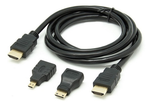 Cable Hdmi 3 En 1 Con Adaptador Mini Y Micro 1.5m Nuevo 